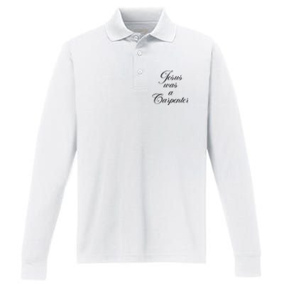 Jesus Was A Carpenter Performance Long Sleeve Polo