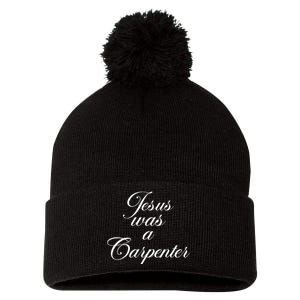 Jesus Was A Carpenter Pom Pom 12in Knit Beanie