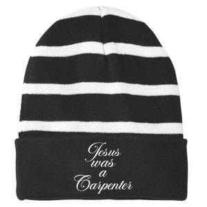 Jesus Was A Carpenter Striped Beanie with Solid Band