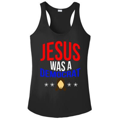 Jesus Was A Democrat Political Liberal Ladies PosiCharge Competitor Racerback Tank