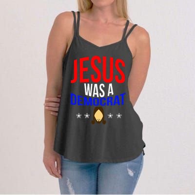 Jesus Was A Democrat Political Liberal Women's Strappy Tank