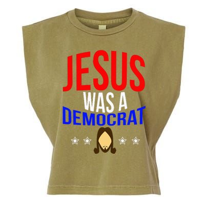 Jesus Was A Democrat Political Liberal Garment-Dyed Women's Muscle Tee