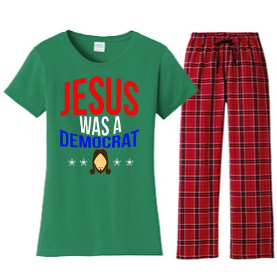 Jesus Was A Democrat Political Liberal Women's Flannel Pajama Set