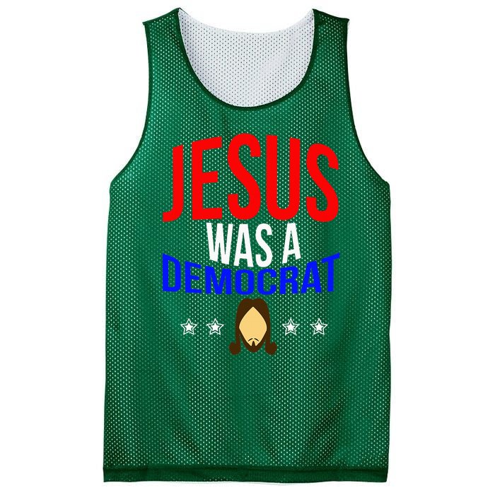 Jesus Was A Democrat Political Liberal Mesh Reversible Basketball Jersey Tank