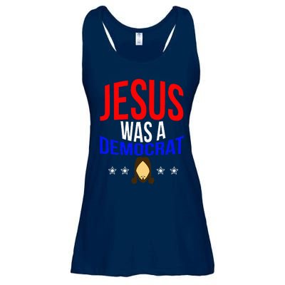 Jesus Was A Democrat Political Liberal Ladies Essential Flowy Tank