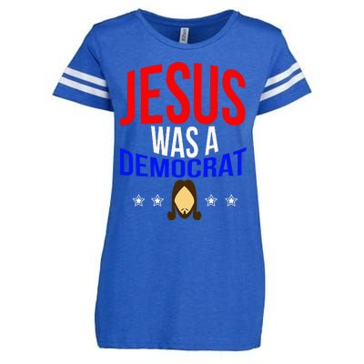 Jesus Was A Democrat Political Liberal Enza Ladies Jersey Football T-Shirt