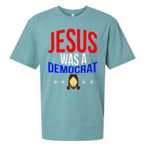 Jesus Was A Democrat Political Liberal Sueded Cloud Jersey T-Shirt