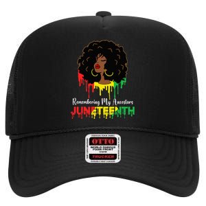 Juneteenth wo African American black Wo 1865 High Crown Mesh Back Trucker Hat