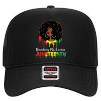 Juneteenth wo African American black Wo 1865 High Crown Mesh Back Trucker Hat