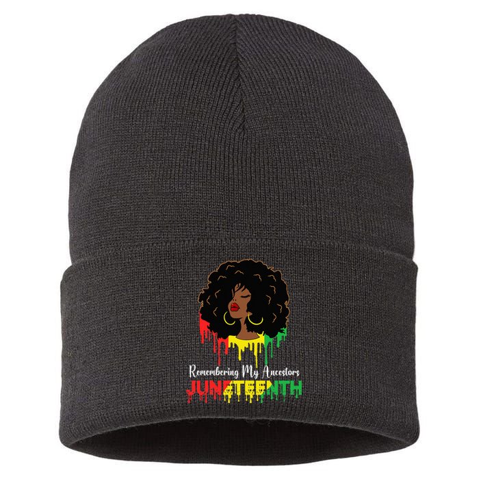 Juneteenth wo African American black Wo 1865 Sustainable Knit Beanie