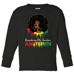 Juneteenth wo African American black Wo 1865 Toddler Long Sleeve Shirt