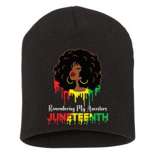 Juneteenth wo African American black Wo 1865 Short Acrylic Beanie