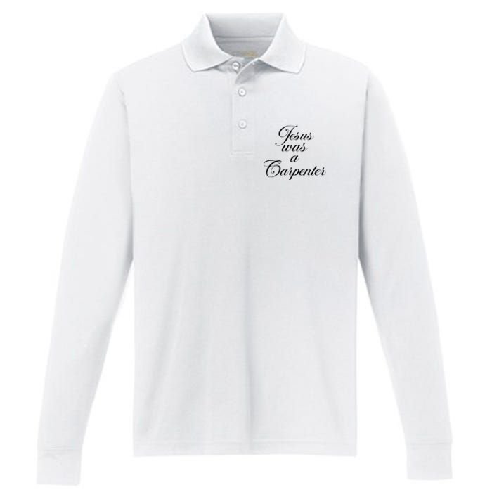 Jesus Was A Carpenter Funny Music Festival Gift Performance Long Sleeve Polo