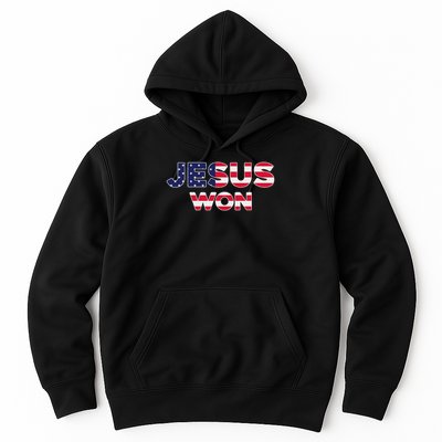 Jesus Won American Flag Christian Faith Spiritual Hoodie
