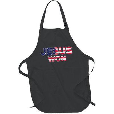 Jesus Won American Flag Christian Faith Spiritual Apron