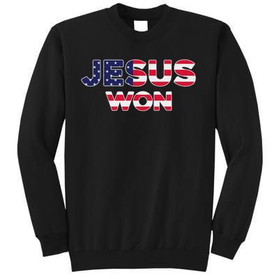 Jesus Won American Flag Christian Faith Spiritual Sweatshirt
