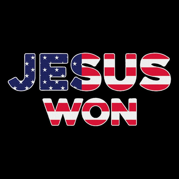 Jesus Won American Flag Christian Faith Spiritual Tall T-Shirt