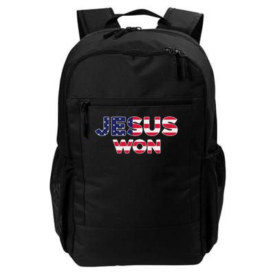 Jesus Won American Flag Christian Faith Spiritual Backpack