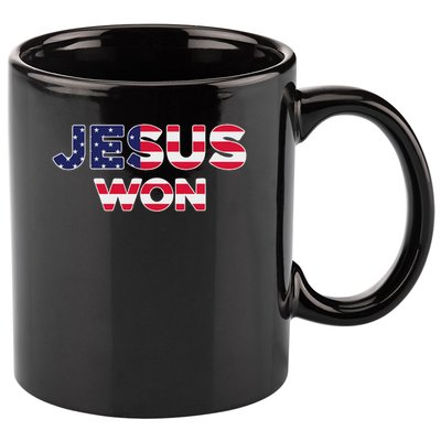 Jesus Won American Flag Christian Faith Spiritual 11oz C Handle Ceramic Mug