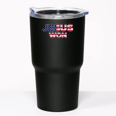 Jesus Won American Flag Christian Faith Spiritual Tumbler