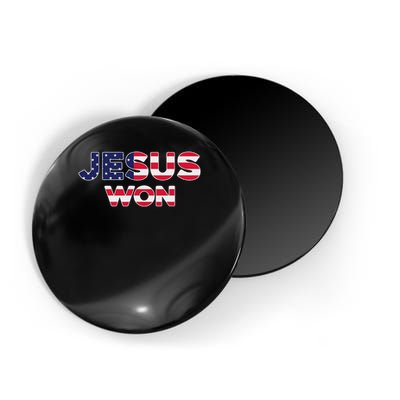 Jesus Won American Flag Christian Faith Spiritual Magnet