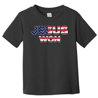 Jesus Won American Flag Christian Faith Spiritual Toddler T-Shirt