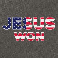 Jesus Won American Flag Christian Faith Spiritual Cotton Canvas Backpack