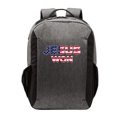 Jesus Won American Flag Christian Faith Spiritual Vector Backpack