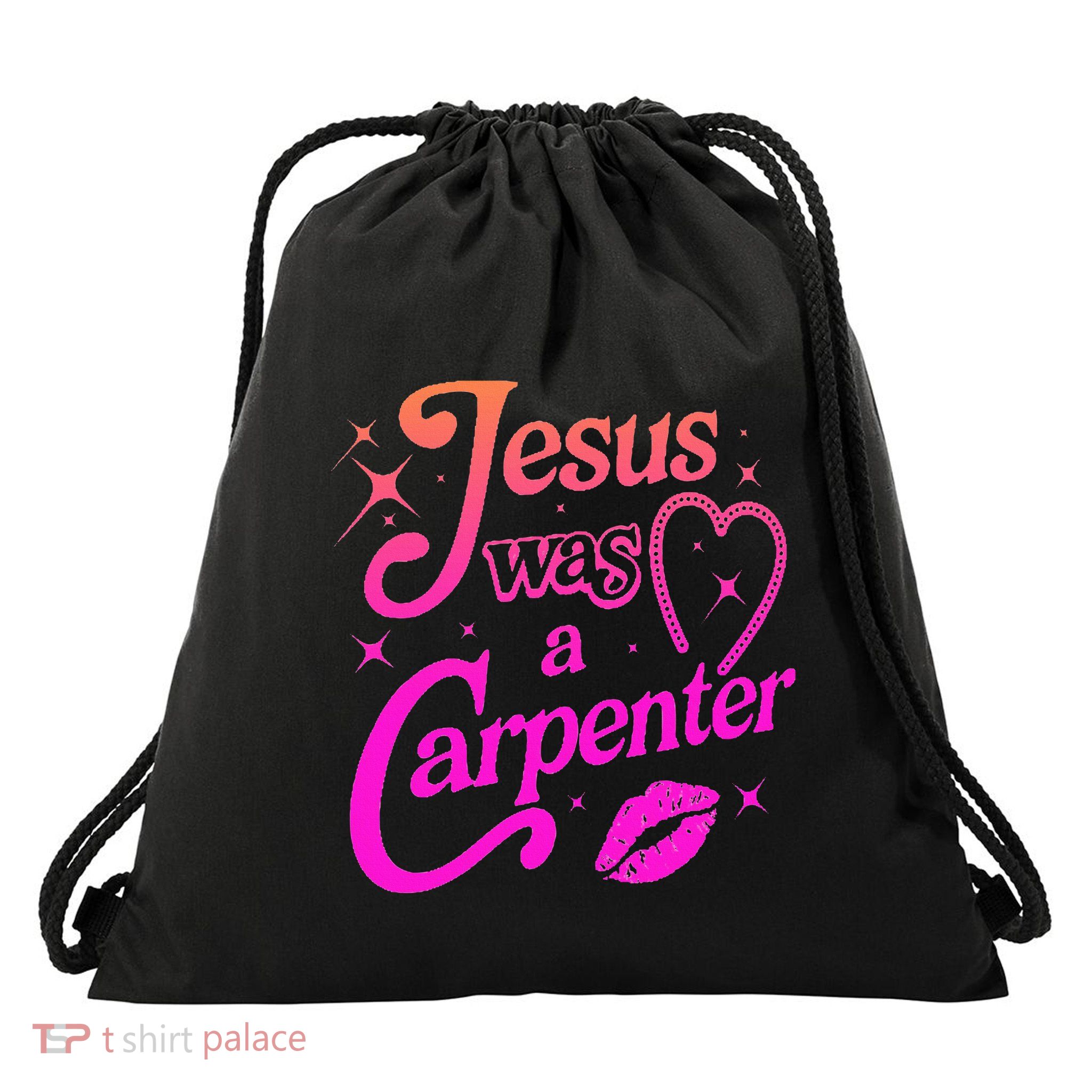 Jesus Was A Carpenter Drawstring Bag