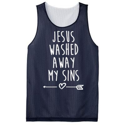 Jesus Washed Away My Sins Christian Mesh Reversible Basketball Jersey Tank