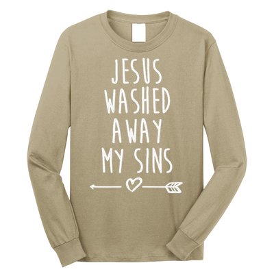 Jesus Washed Away My Sins Christian Long Sleeve Shirt