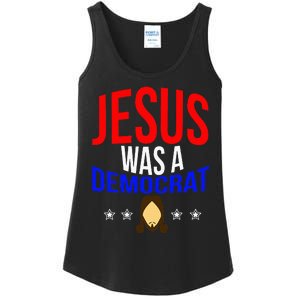 Jesus Was A Democrat Political Liberal Anti Trump Ladies Essential Tank