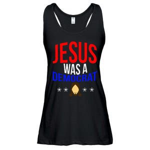 Jesus Was A Democrat Political Liberal Anti Trump Ladies Essential Flowy Tank