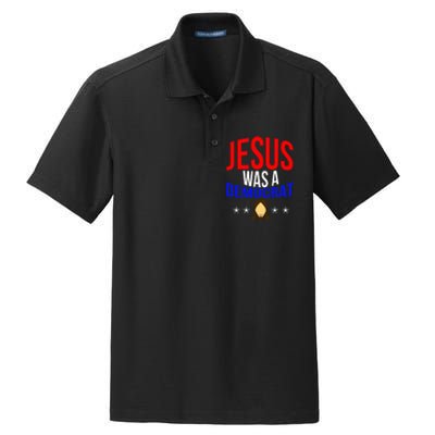 Jesus Was A Democrat Political Liberal Anti Trump Dry Zone Grid Polo