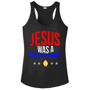 Jesus Was A Democrat Political Liberal Anti Trump Ladies PosiCharge Competitor Racerback Tank