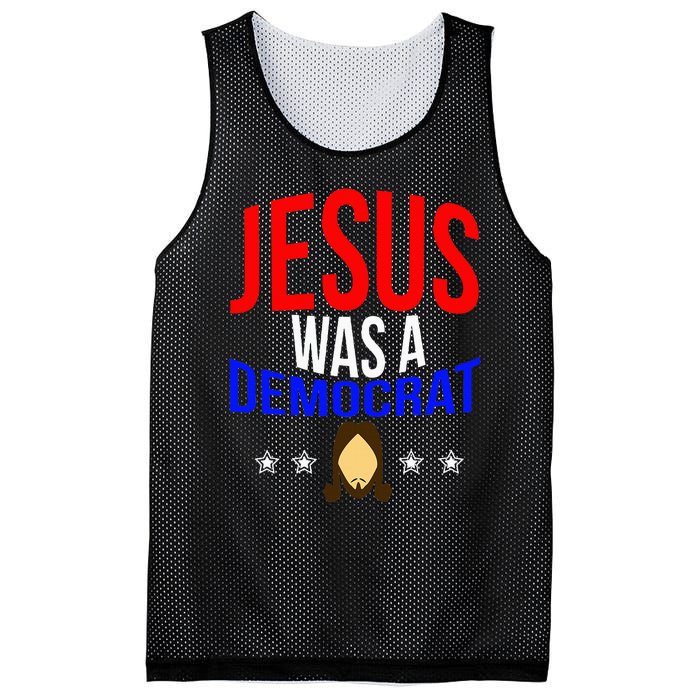 Jesus Was A Democrat Political Liberal Anti Trump Mesh Reversible Basketball Jersey Tank