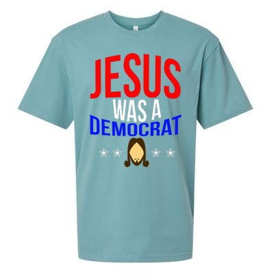 Jesus Was A Democrat Political Liberal Anti Trump Sueded Cloud Jersey T-Shirt