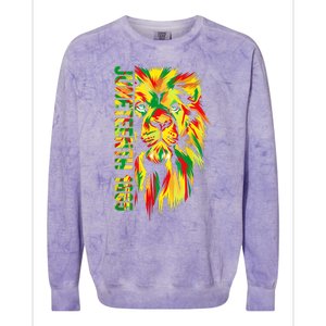 Juneteenth Women African American Black Lion 1865 King Colorblast Crewneck Sweatshirt