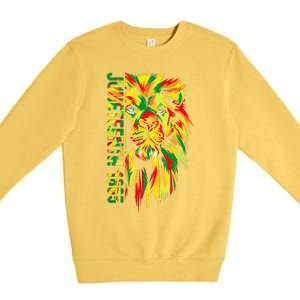 Juneteenth Women African American Black Lion 1865 King Premium Crewneck Sweatshirt