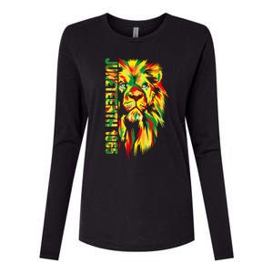 Juneteenth Women African American Black Lion 1865 King Womens Cotton Relaxed Long Sleeve T-Shirt