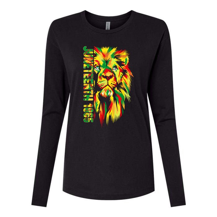 Juneteenth Women African American Black Lion 1865 King Womens Cotton Relaxed Long Sleeve T-Shirt