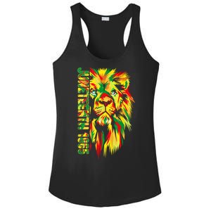 Juneteenth Women African American Black Lion 1865 King Ladies PosiCharge Competitor Racerback Tank