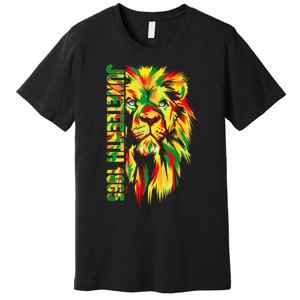 Juneteenth Women African American Black Lion 1865 King Premium T-Shirt