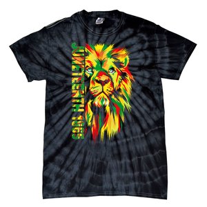 Juneteenth Women African American Black Lion 1865 King Tie-Dye T-Shirt