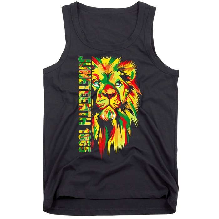 Juneteenth Women African American Black Lion 1865 King Tank Top