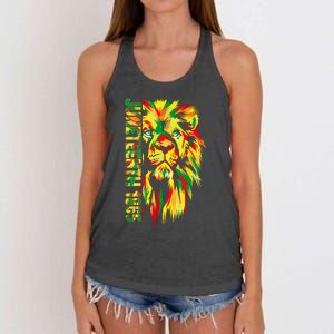 Juneteenth Women African American Black Lion 1865 King Women's Knotted Racerback Tank