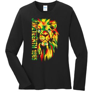 Juneteenth Women African American Black Lion 1865 King Ladies Long Sleeve Shirt