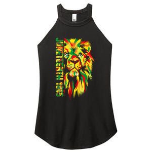 Juneteenth Women African American Black Lion 1865 King Women's Perfect Tri Rocker Tank