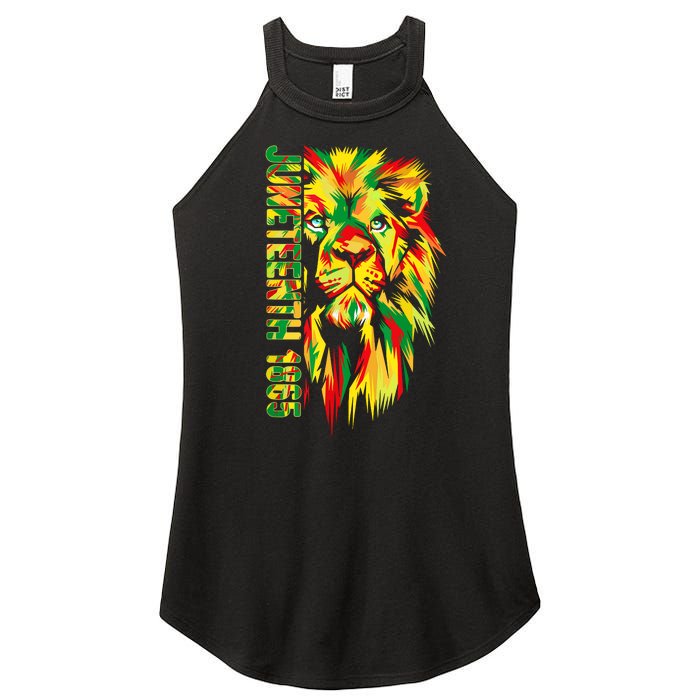 Juneteenth Women African American Black Lion 1865 King Women's Perfect Tri Rocker Tank