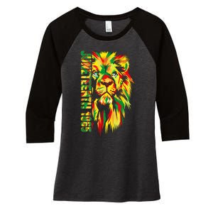 Juneteenth Women African American Black Lion 1865 King Women's Tri-Blend 3/4-Sleeve Raglan Shirt